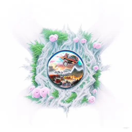 A Realistic Depiction Of A Virtual Reality Game Character Interacting With Real-life Nature Elements