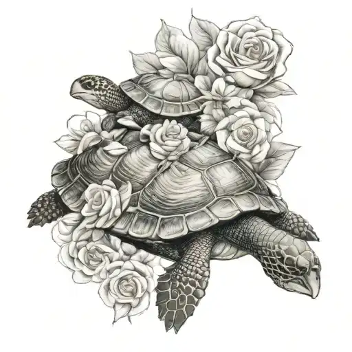 Turtle Rose And Jean In A Fancy Font