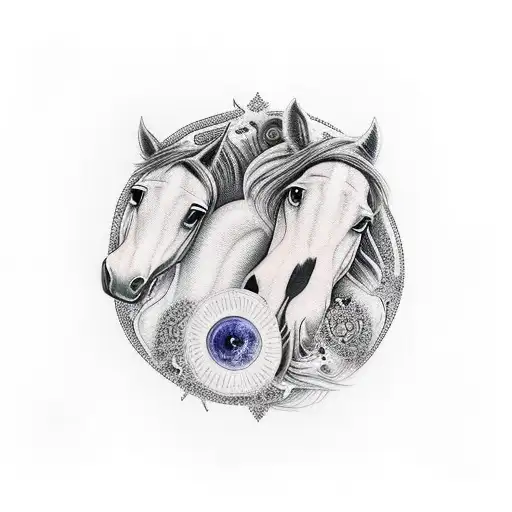 Beautiful Gaia Design Surrounded By Horses And Cats