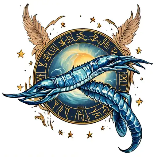 Tattoo Of Iron River Cancer Of The Zodiac On The Forearm