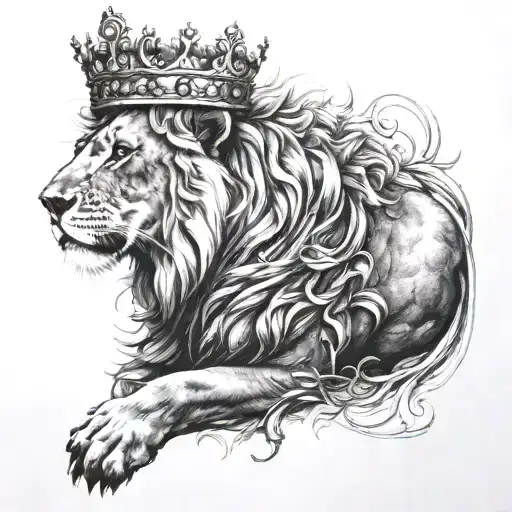 Lion Wearing A Crown