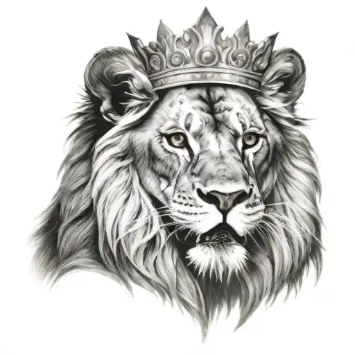 Lion Roaring Wearing A Crown