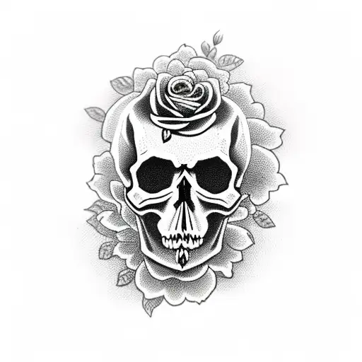 Skull With Roses