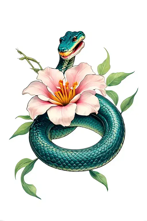 Snake And Flower