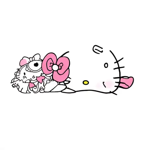 A Little Girl Wearing A Hello Kitty Dress