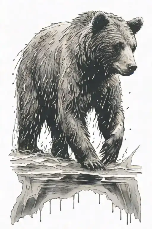 Bear In Rain