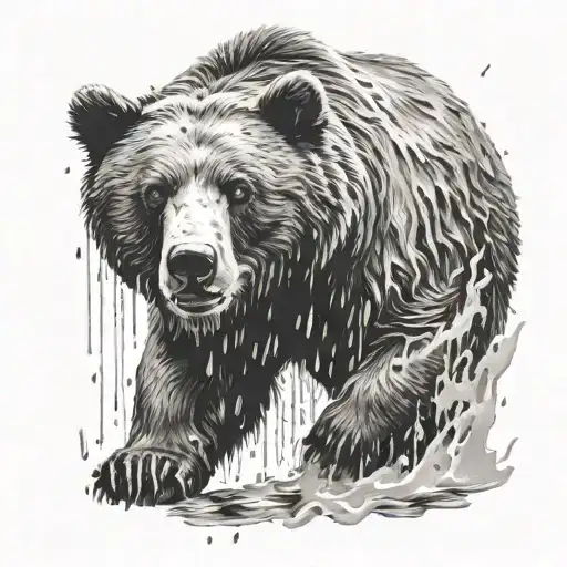 Bear In Rain