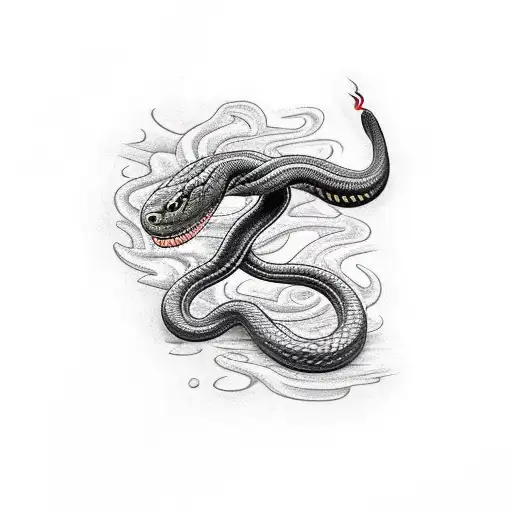 Snake With Body On Fire