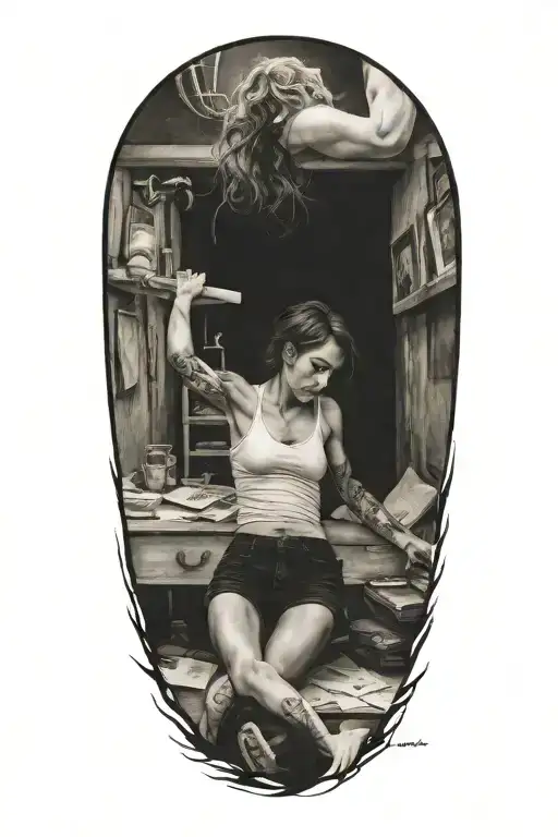 Woman Escaping Out Of A Simulation