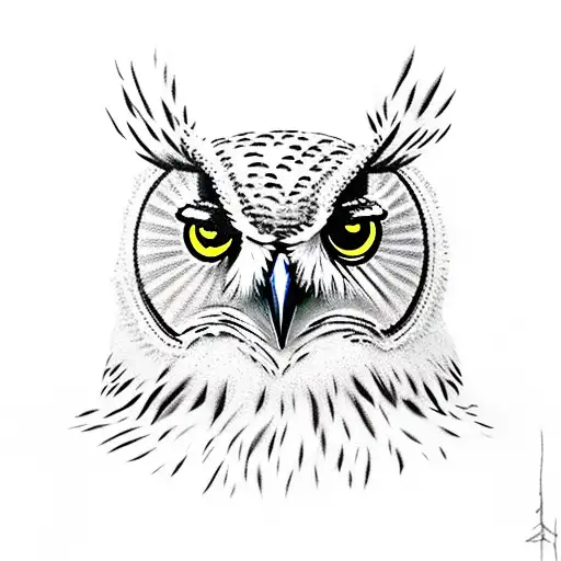 Owl With Glowing Eyes