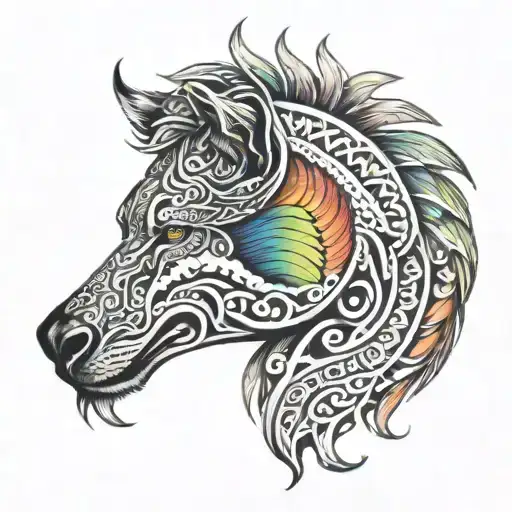 Alas Tribal Tattoo Rainbow