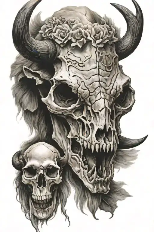Realistic Buffalo Skull