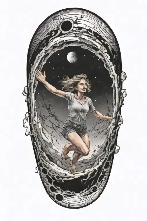 Woman Escaping Black Hole