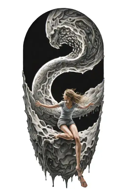 Woman Escaping Black Hole Into Reality