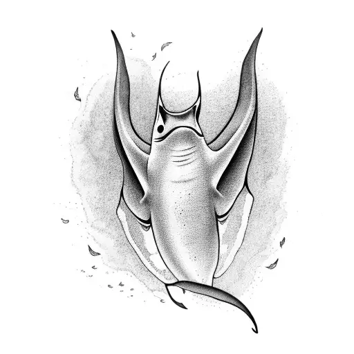 A Graceful Manta Ray Dancing In The Ocean Depths