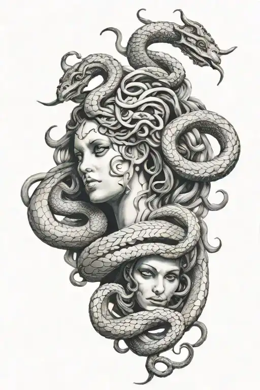 Medusa Head And Snakes Wrapped