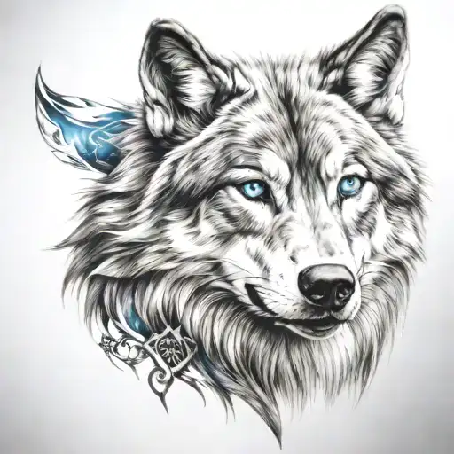 Wolf With Blue Eyes Poker Face