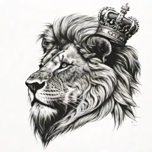 Lion With Crown On Head