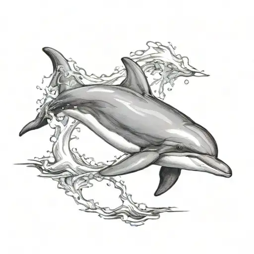 Dolphin Swimming In An Olympic Swimming Pool