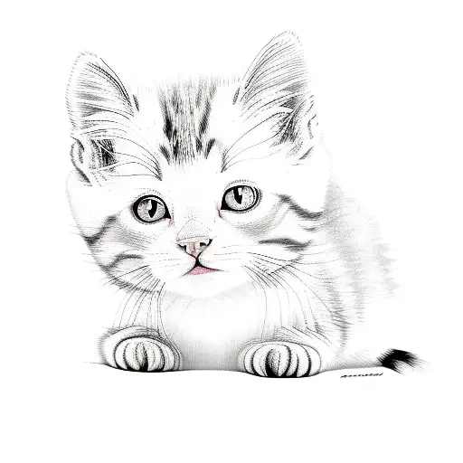 A Black And White Kitten