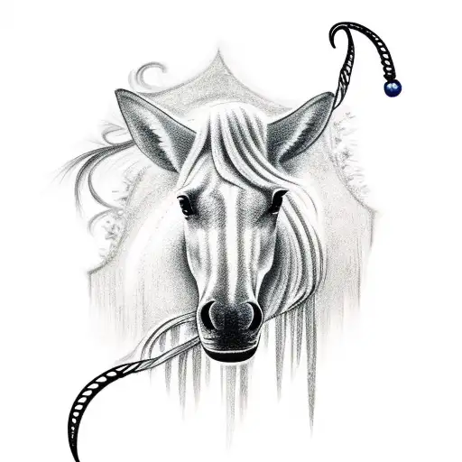 Tattoo Of A Horse With Icicles Hanging From Its Mane