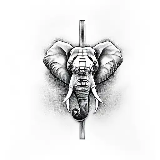 Elephant With Cross Of Jesus