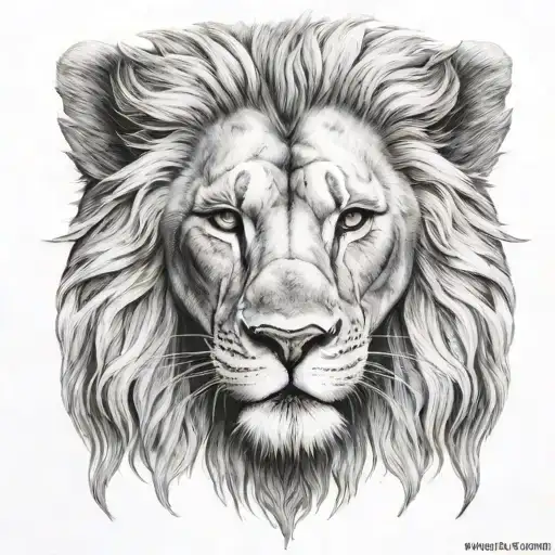 Lion Head Showing Strength Inspired By Tragedy Mask With The Words