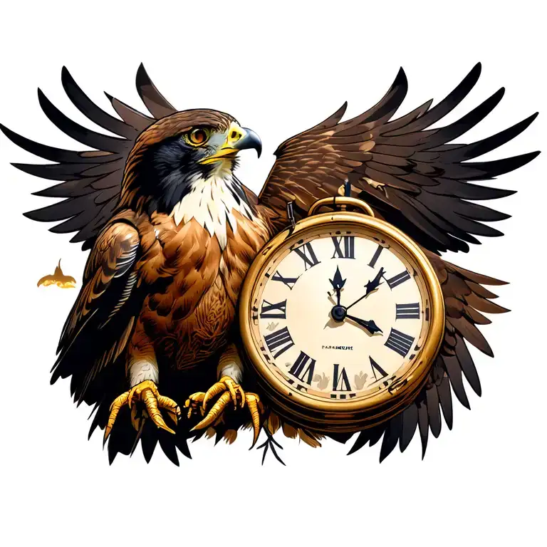 Hawk And Clock Embedded