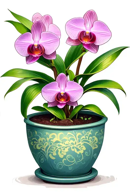 Orchid In A Cute Pot