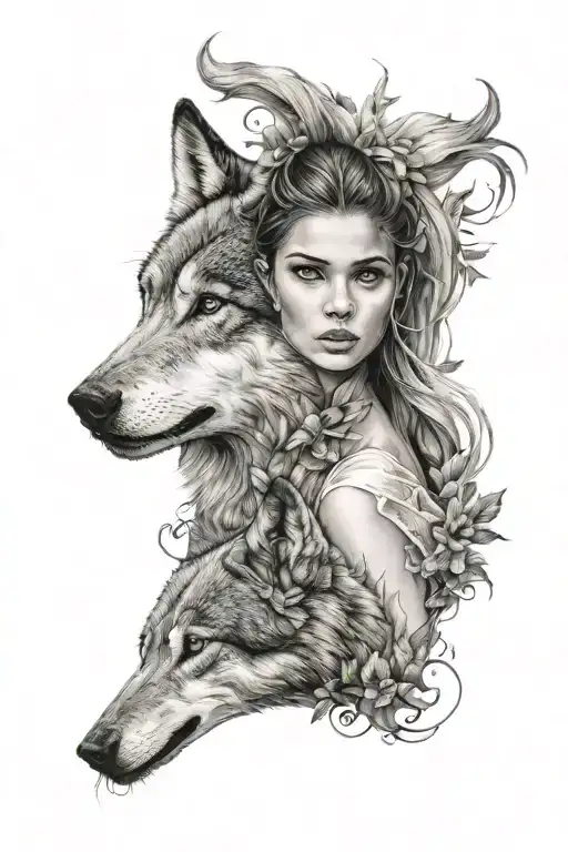 Girl With Wolf