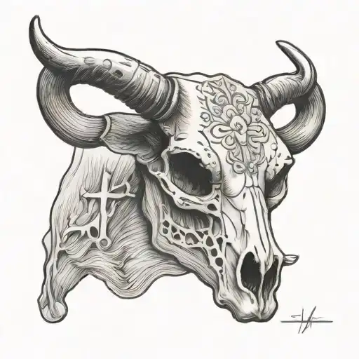 Longhorn Skull With Texas State Outline