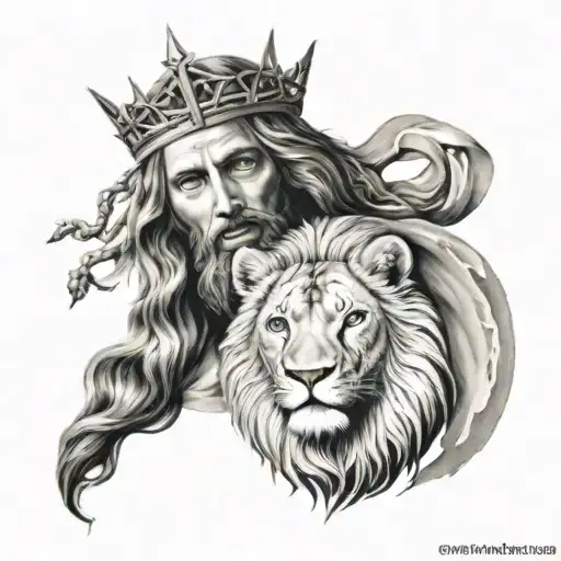 Jezus Christ And Lion Head