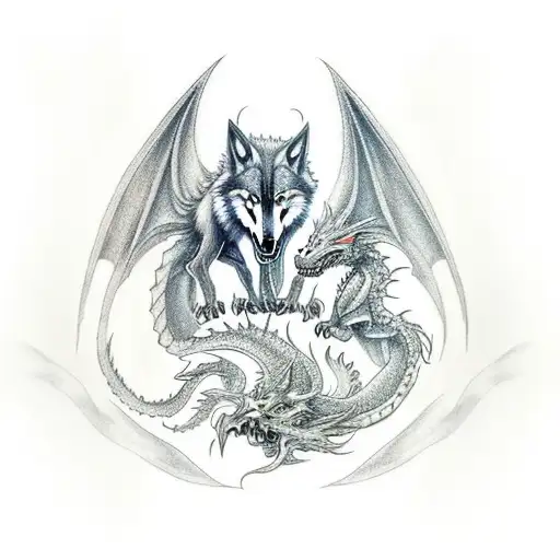 Wolf Vs Dragon Fight