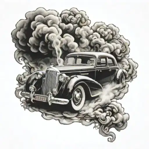 Mobster Car With Smoke