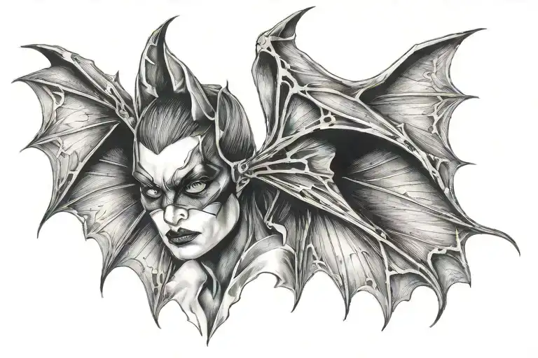 Tattoo Bat Woman