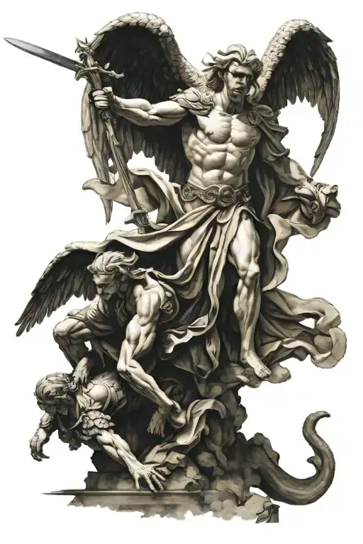 The Arch Angel Michael Defeating Lucifer