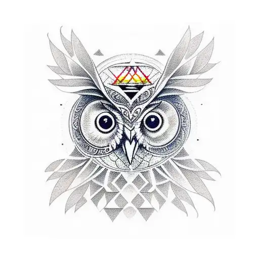 Owl With Shri Yantra