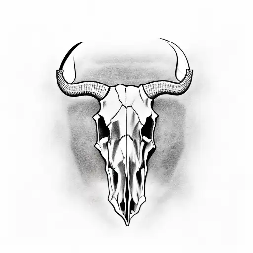 Bull Skull With Ohio And Texas State Outlines For The Eyes
