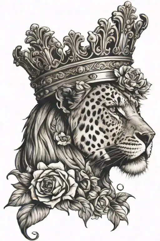 Loyalty With A King Crown Surrounded By Bold Flowers