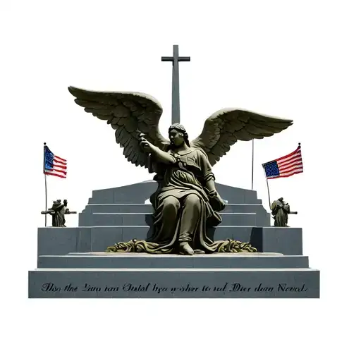 Military Memorial With Angel
