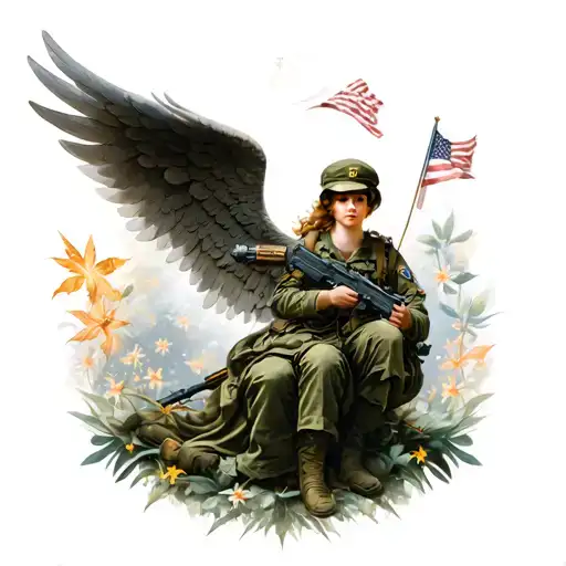 Military Memorial With Angel