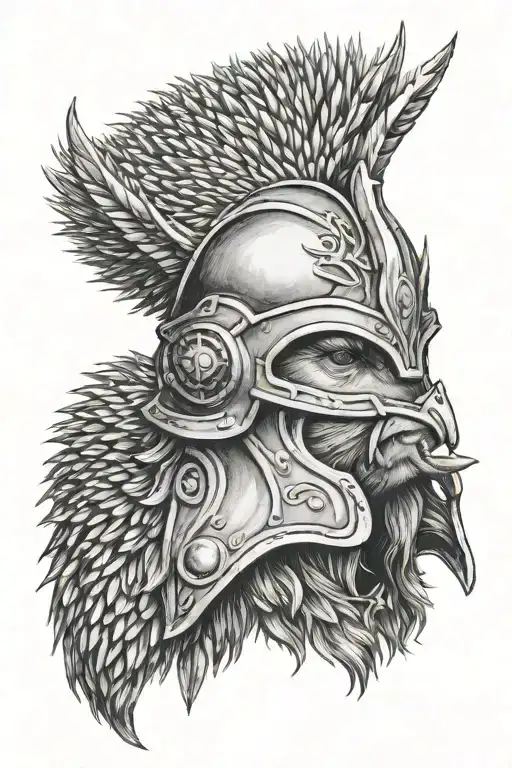 Hedgehog Viking Wearing Valkyrie Helmet