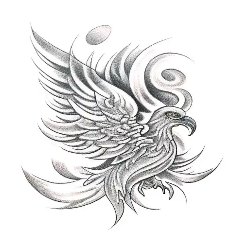 Full Sleeve Tattoo Of A Phoenix