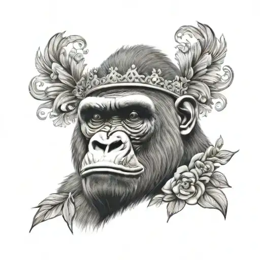 Gorilla Wearing A Crown