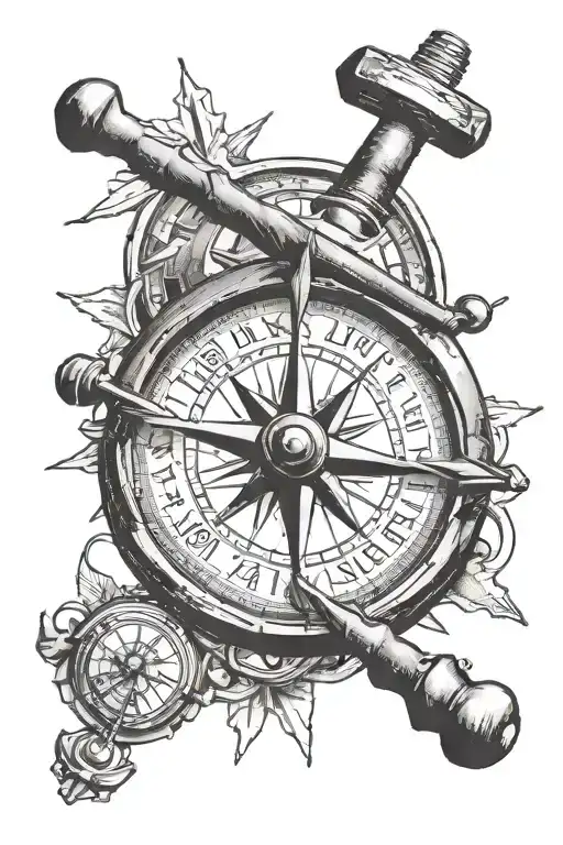 Old School Barbell Plate Turned Into A Compass