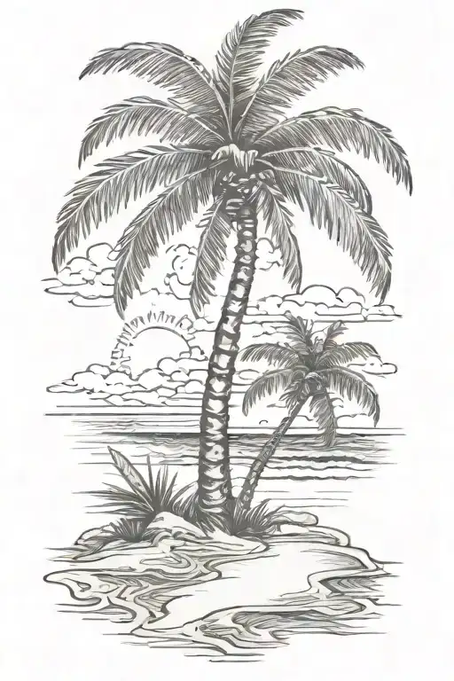 Beach And Palm Tree