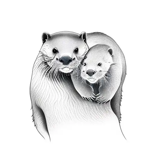 Otter With A Bear In The Wild