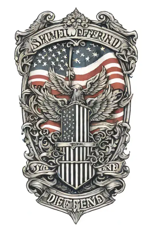 This We'll Defend With American Flag In Background