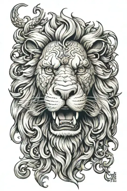 Lion Face Foo Dog Head