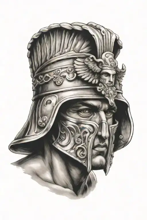 Hermes Wearing Winged Helmet Classic Greek Symbolizing Portrait